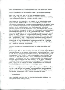 Transcription of audio interview with Barry Palmer
