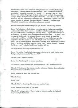 Transcription of audio interview with Barry Palmer