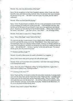 Transcription of audio interview with Barry Palmer
