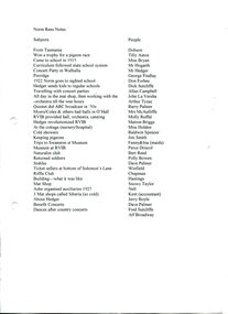 Outline of interview with Norm Rees