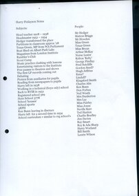 Transcript of interview with Harry Finlayson