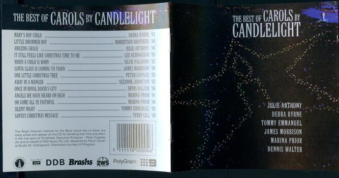 Front cover of CD with star shape in lights