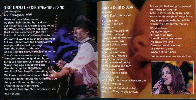 Image of Lee Kernaghan and Silvie Paladino with words to songs