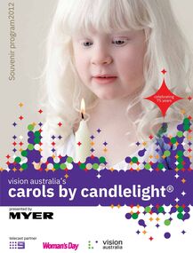 2012 Vision Australia Carols by Candlelight official souvenir program with image of Neva