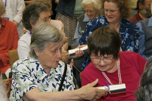 Audience in browsing library pull crackers