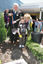 Reuben Ryan, Jarryd Clifford and Jennifer Gibbons at the burying of the time capsule