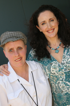 Marina Prior with Joanne, who worked in circulation