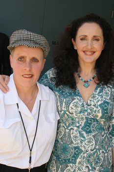 Marina Prior with Johanne, who worked in circulation