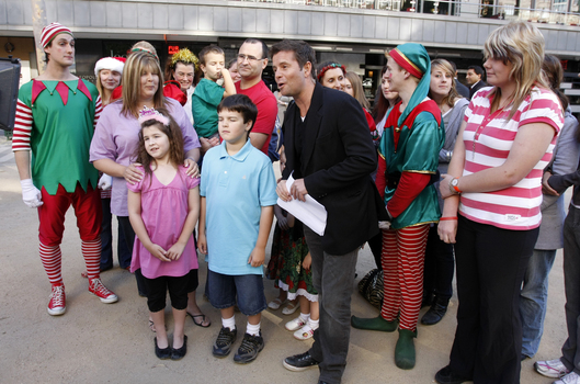 Carols launch: the Law family with Steve Jacobs