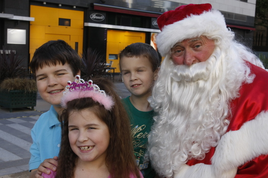 Carols launch: the Law family with Santa