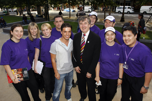 Carols launch: Gavin Strahran, Anthony Callea, Gerard Menses, Chris Chau, Rita Townsend-Booth, Ryan and Will Betson