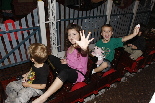 Carols launch: Kate and Jacob Law on a festive mini train