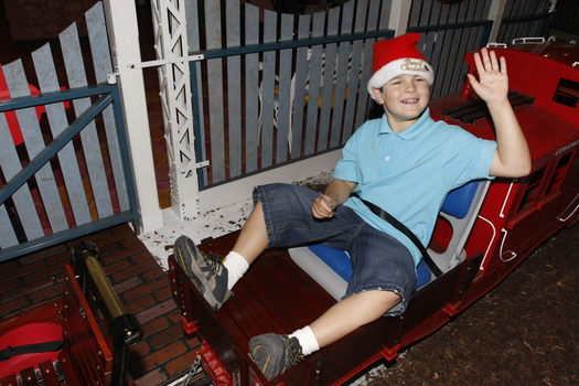 Carols launch: Nicholas Law on a festive mini train