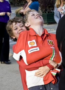 Carols launch: two brothers having fun