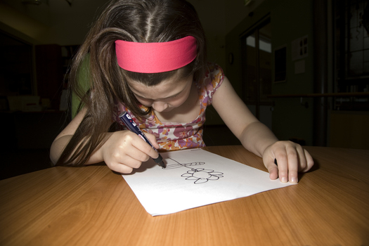 Kate Law drawing a flower