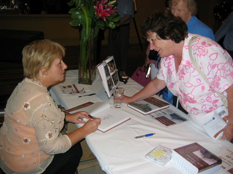 Judith Buckrich signing copies of Lighthouse on the Boulevard