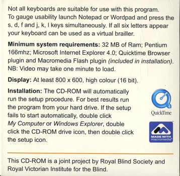 Back cover of CD-ROM