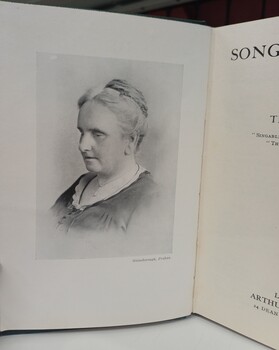 Opposite title page of Songs of Light by Tilly Aston