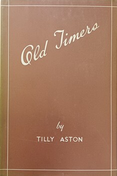 Cream copperplate title with cream lines around edge of medium brown paper cover