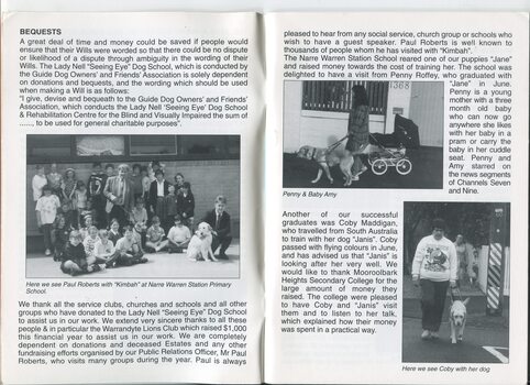 Paul Roberts with school children and Jane and Coby with their dogs