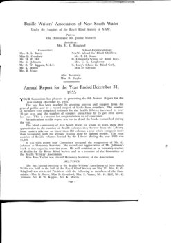 Office bearers and report of the committee