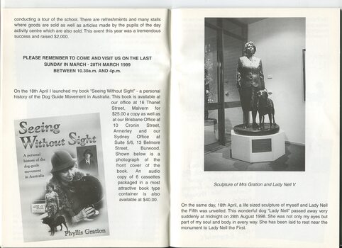 Book launch and statue of Phyllis Gration