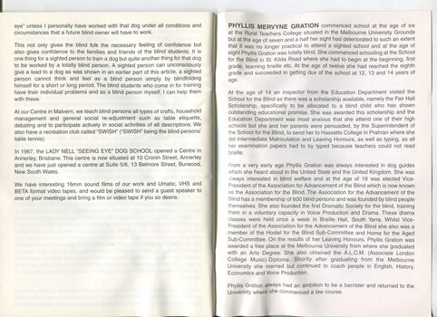 Information on SEDA operation and profile of Phyllis Gration