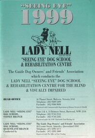 Front cover with drawings of 3 dogs and list of offices
