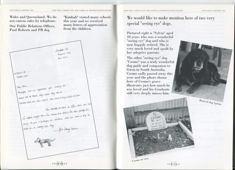 Letter of appreciation and passing of Cosmo and retirement of Sylvia