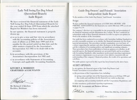Audit report of QLD branch and Friends Association