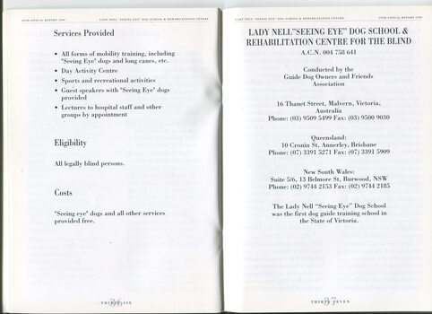 Services provided and list of registered offices