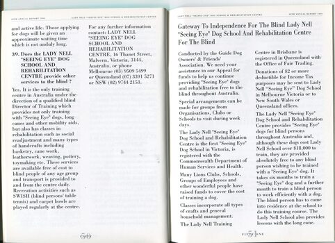 Facts about the Lady Nell Seeing Eye Dog School
