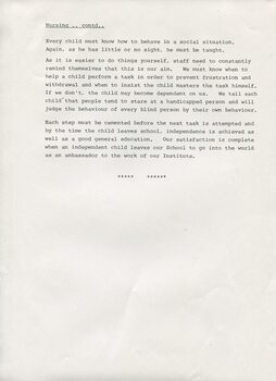 Overview of the aims of nursing staff