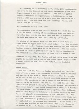 Brief overview of the history of Ormond Hall
