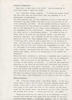 Reproduction of 'Life in the Dark' article about Tilly Aston