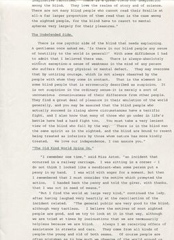 Reproduction of 'Life in the Dark' article about Tilly Aston