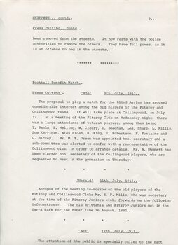 Article reprints and notes about fundraising