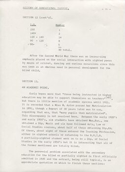 Study of Victorian era education for blind and low vision students