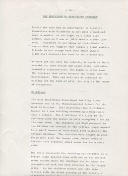 Report on study at Perkins School for the Blind