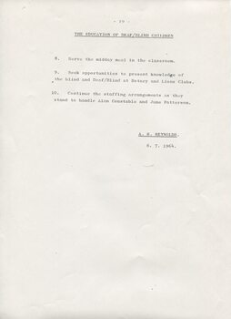 Report on study at Perkins School for the Blind