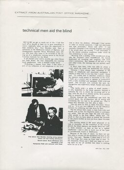 Article on blind switchboard operators