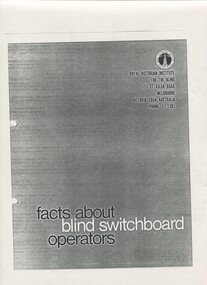 Pamphlet answering questions about blind switchboard operators