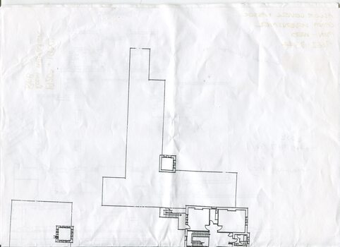 Floor plan of RVIB building with handwritten annotations