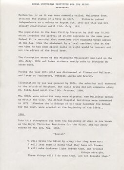 Chronological history of RVIB 1866-1970