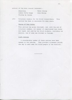 Chronological history of RVIB 1866-1970