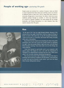 Image and brief biography of client Ros