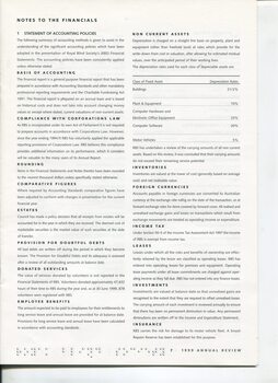 Notes to the Financials with explanations