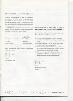 Statement by appointed officers and declaration