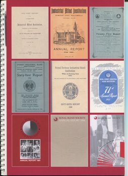 Collection of annual report front covers from various years