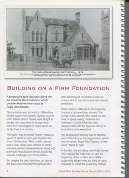 Image of first building and brief historical outline